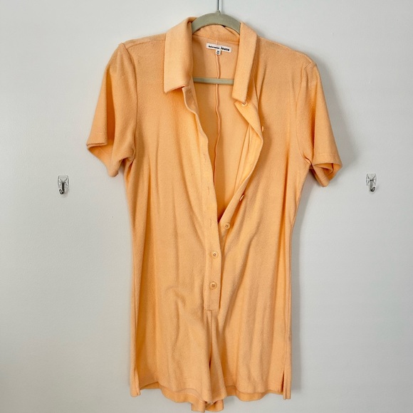 Reformation Terry Clothe Romper in Creamsicle - Picture 1 of 4